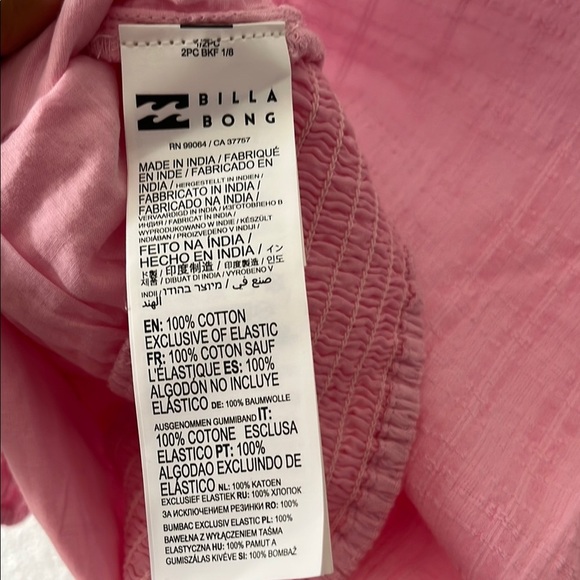 BILLABONG Pink Ruched Crop Top - Picture 8 of 10